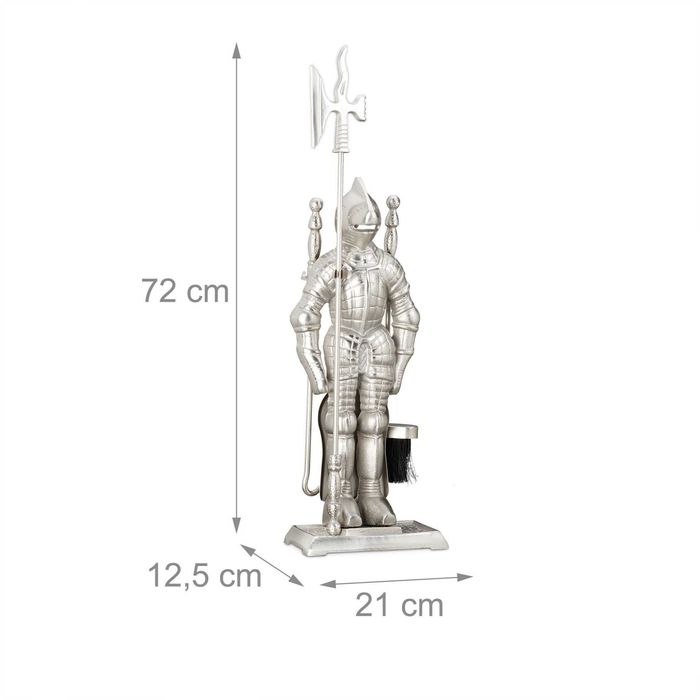 Set accesorii semineu 4 piese design medieval din fonta 72x21x12.5 cm