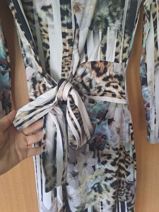 DiKa елегантна рокля с леопардов принт и цветя