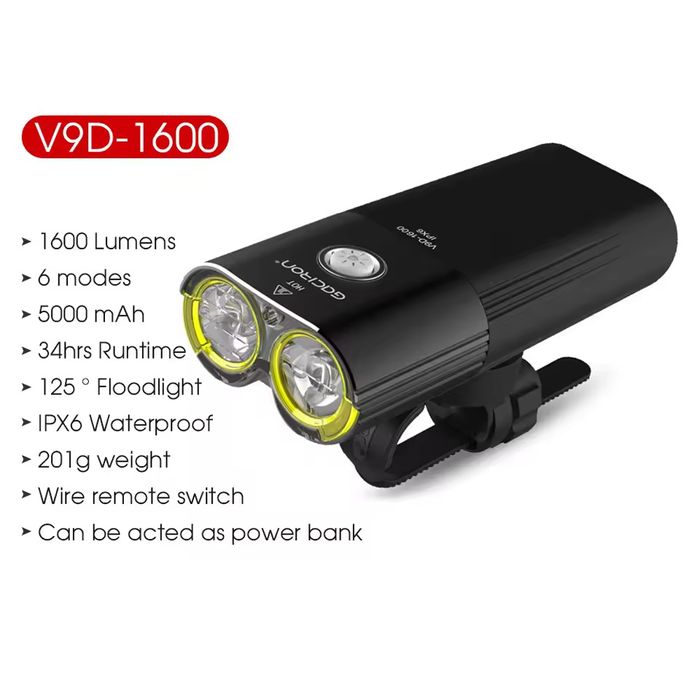 Far bicicletă LED Gaciron V9DP-1600