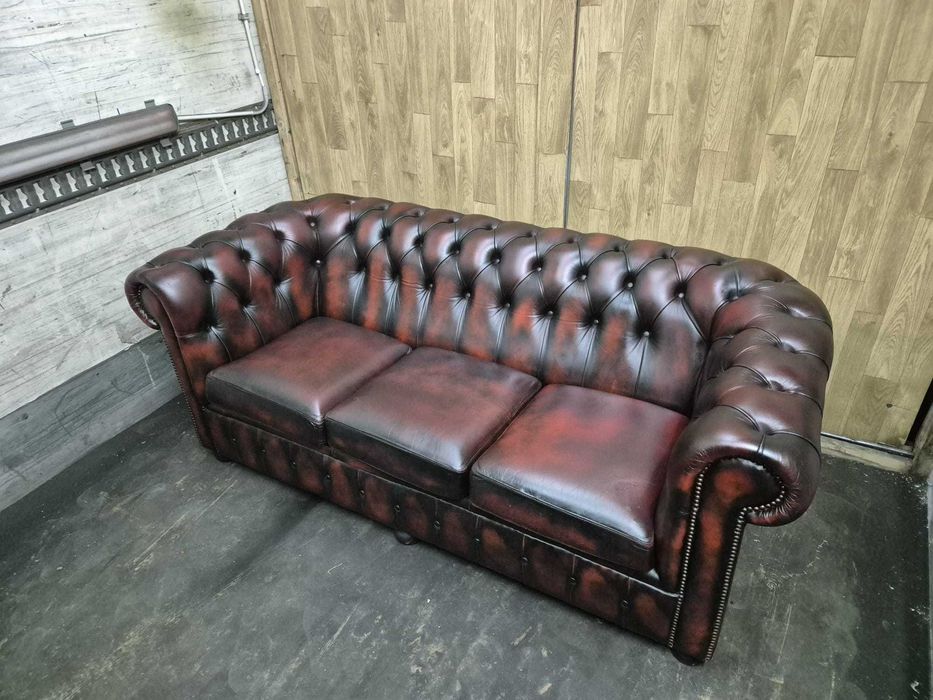 Chesterfield - canapea 3 locuri piele naturala