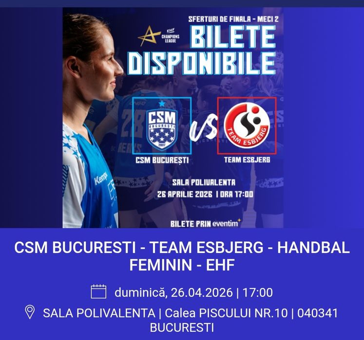 Bilete Handbal Csm Bucuresti - Esbjerg