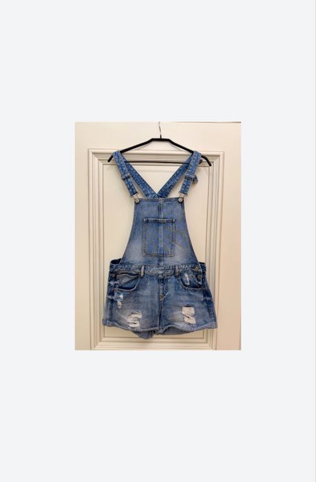 Salopeta scurta/ boyfriend jumper Review - denim, M