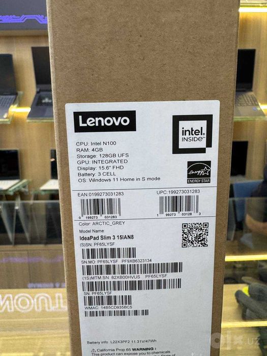 Noutbuk Lenovo IdeaPad Slim 3 Intel Processor N100 4/128GB 15.6" IPS