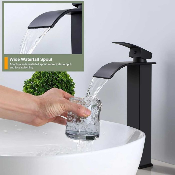 Baterie chiuveta/Lavoar 29.4 cm, Negru