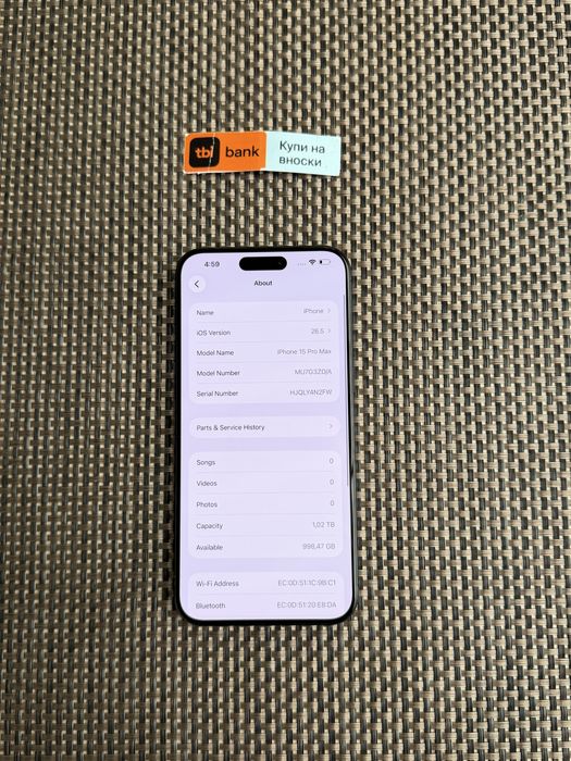 НОВ! 1Tb*ЛИЗИНГ* iPhone 15 Pro Max Black Titanium / 100% БАТЕРИЯ 1000Gb