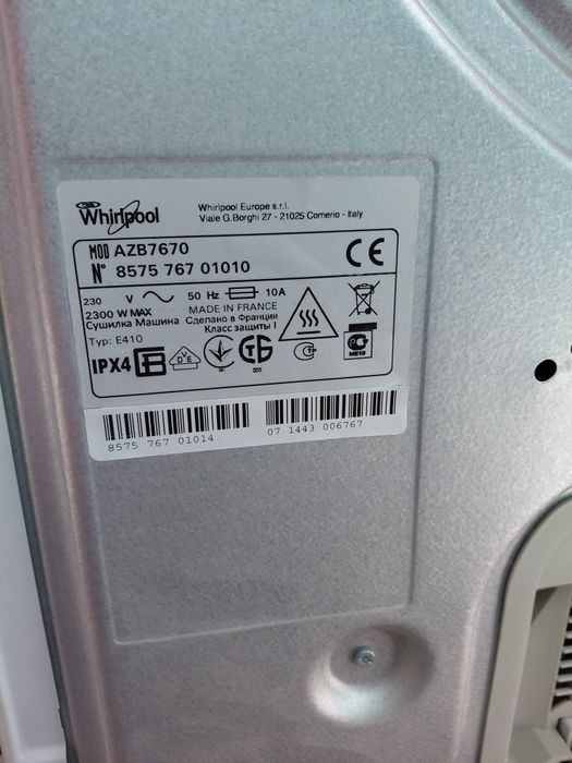 Uscator WHIRPOOL 6 Sense URGENT!!!