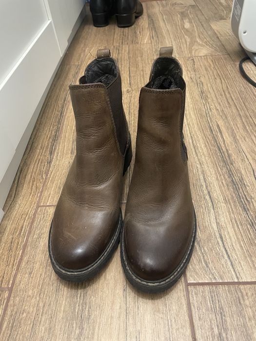 Ghete scurte piele naturală maro toamna iarna