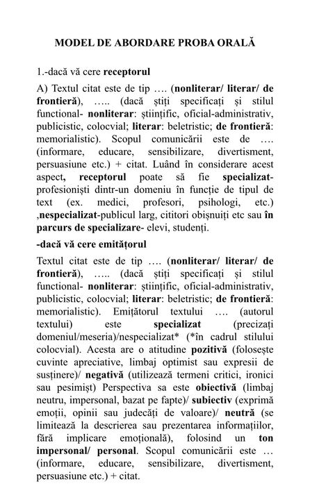 Meditatii Bacalaureat Limba Romana
