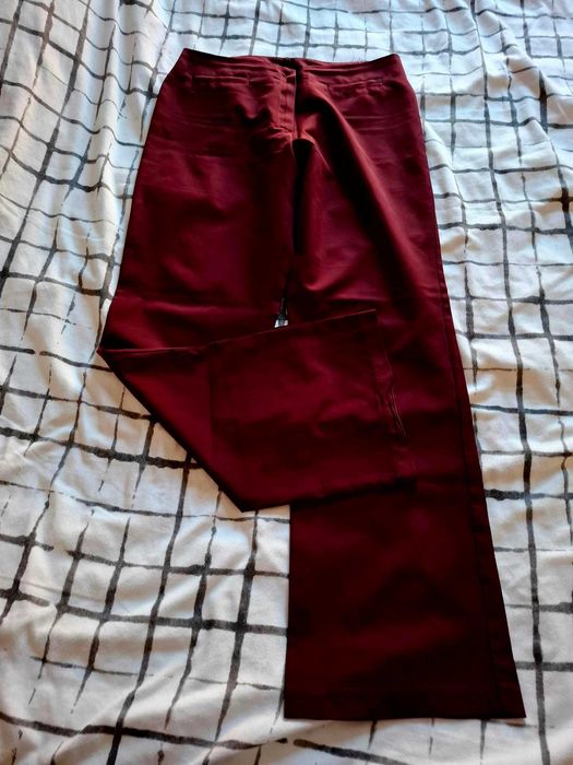 Pantaloni dama visinii, albi
