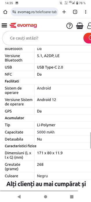 Vând telefon mobil CAT model S75 aproape Nou
