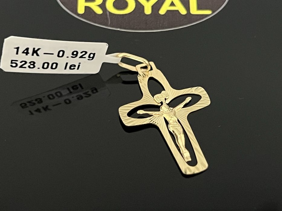 Bijuteria Royal CB : Pandant cruce aur 14K 585   0,92 grame