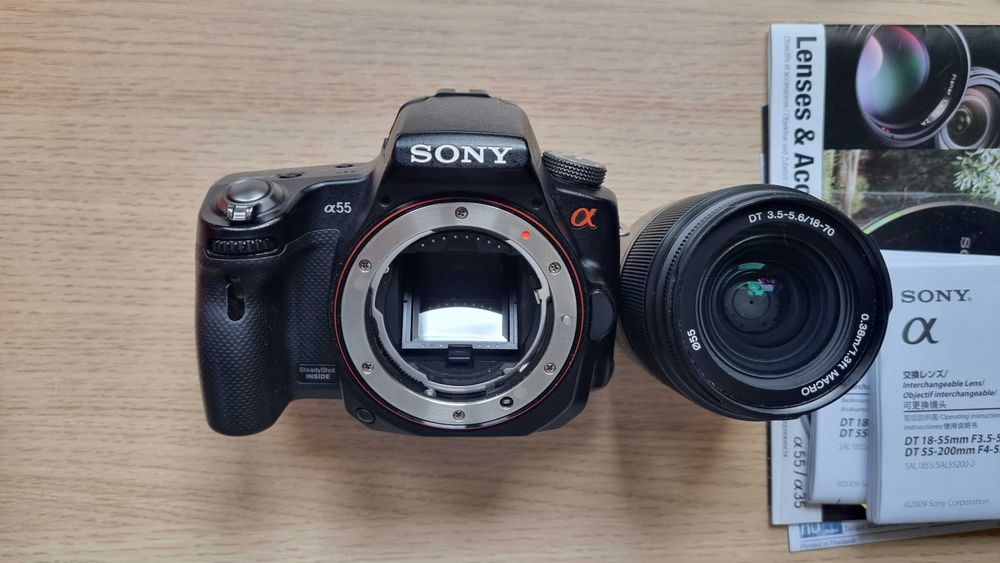 DSLR Sony a55 + Obiectiv 18-70mm cu DEFECTE