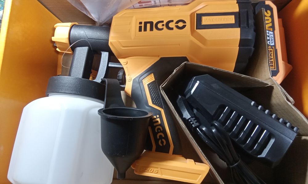 Аккумуляторный краскопульт Ingco