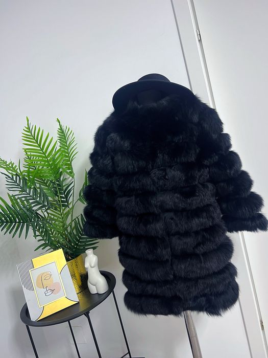 Blana din vulpe naturala model 4 in 1 (haina/vesta)