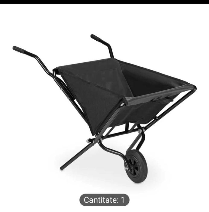 Roabă pliabilă, negru - (L)112 x (H)70 x (A)67 cm