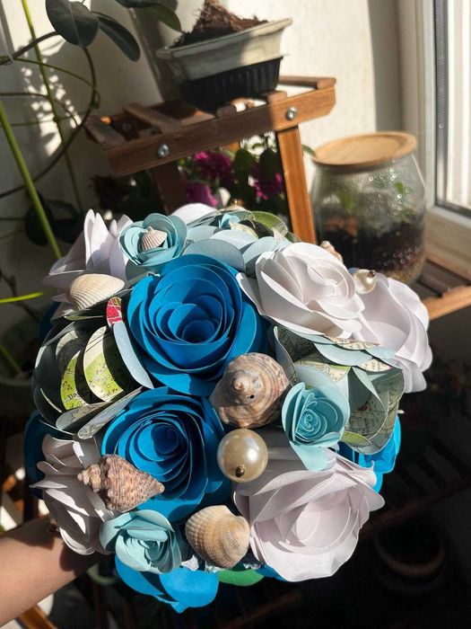 Vând buchet de mireasă din flori de hârtie
