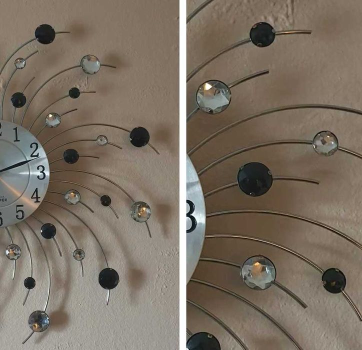 Стенен часовник с кварцов механизъм, модерен дизайн, 50 см