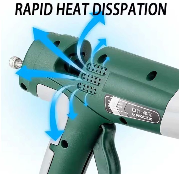 Акумулаторен Пистолет за топло лепило с дисплей и рег.на температурата