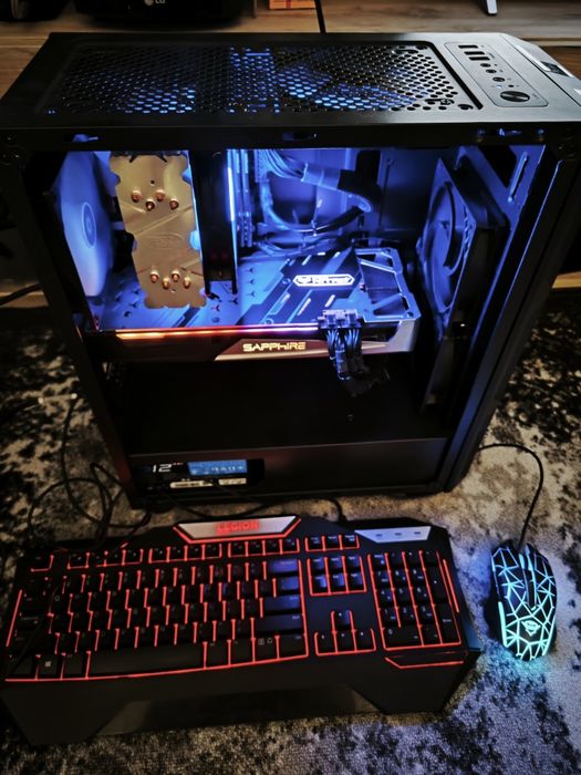 PC gaming complet Intel  I5-10400 6c12th, 16gb ddr4, nvme512gb+ssd512gb+hdd2tb, RX5700xt cu monitor și periferice