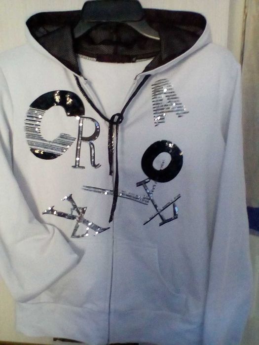 Худи на молнии, с капюшоном, пайетки