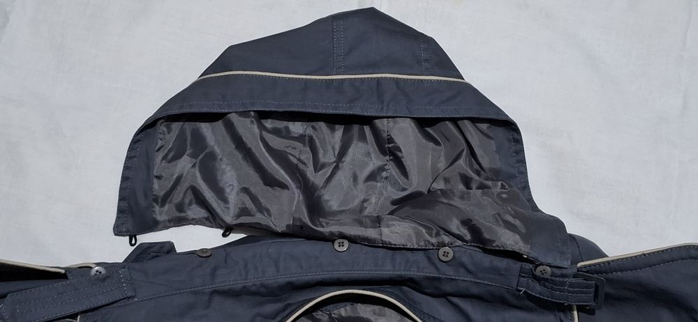 Haina / Trenci scurt, bumbac, gri, gluga detasabila si cordon