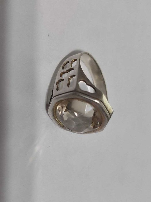 Кольцо серебряное с камнем ГОРНЫЙ ХРУСТАЛЬ
