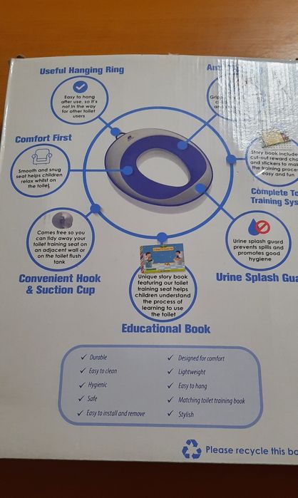 Reductor WC copii - Safe and Sound - albastru/alb