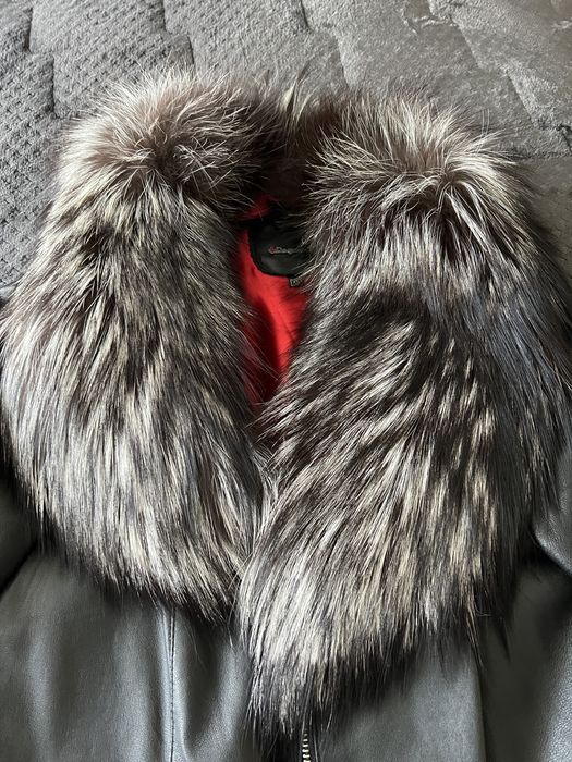 Кожено Яке от ест.кожа и косъм от сибирска лисица