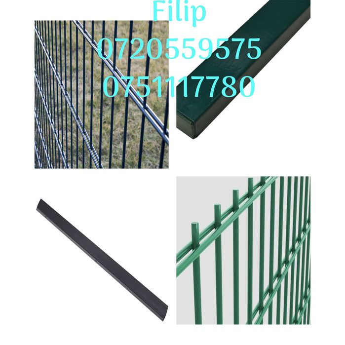 Plasa de gard dublu fir 2d - Gri Antracit / Verde - 5/4/5mm ; 6/5/6/ ; 8/6/8