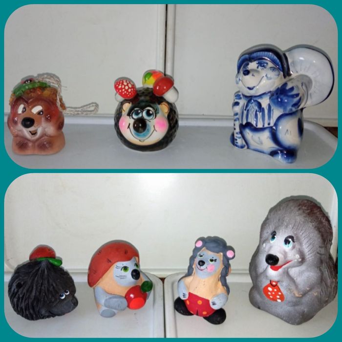 Ёжики- Статуэтки, Свистульки, Колокольчик