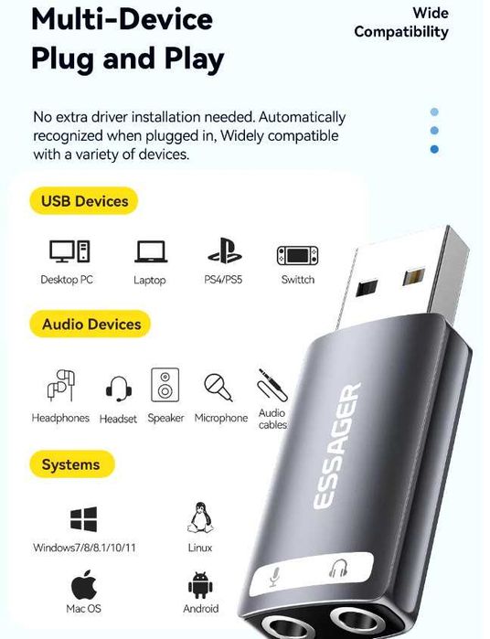 Новые USB  звуковые карты - гарантия - доставка