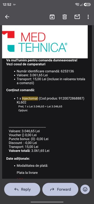 Injectomat KL602 Nou!  Pompa pentru seringi pentru uz medical