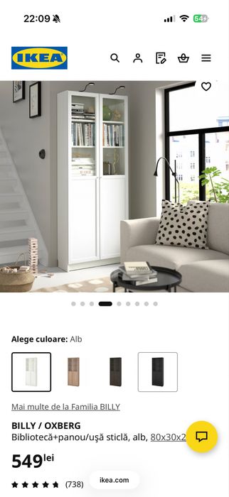 Ikea dulap billy alb x2