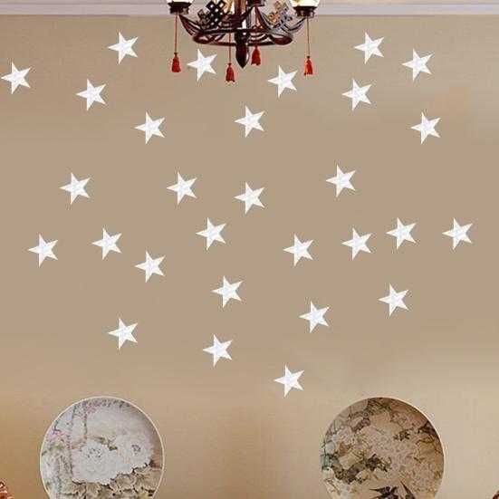 Set 100 Oglinzi Acrilice Autoadezive, Model STELUTE, 4x4 cm, Silver