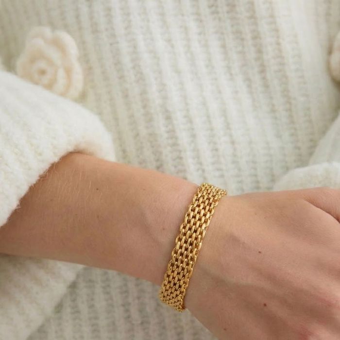 Bratara Premium Placata Aur 18K - Model Snake Minimalist, Set Cadou