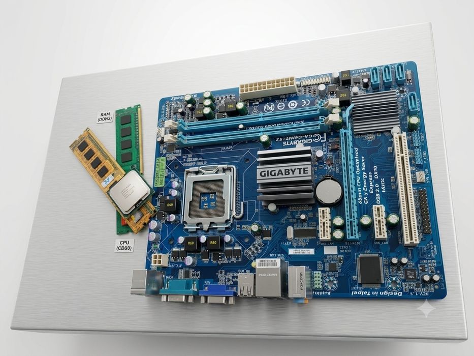 Gigabyte G41 + Core 2 Quad Q8400 + 4GB DDR3 RAM komplekt