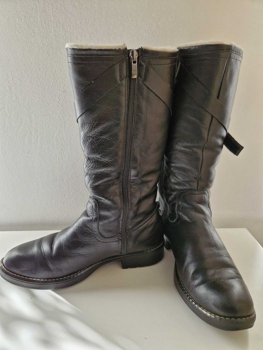 Cizme de piele, îmblănite, măr.39