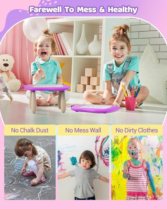 Магнитна дъска за рисуване за малки деца, лилава