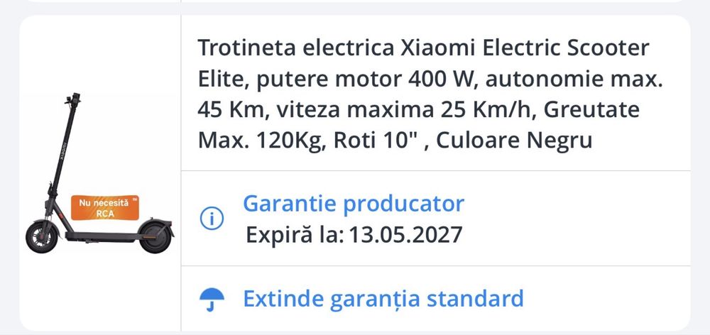 Trotineta electrica Xiaomi Elite- IN GARANTIE