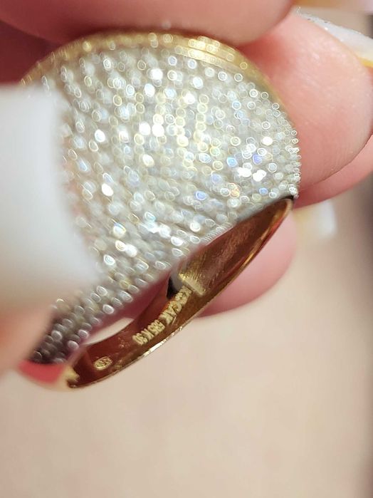 Redus Inel aur 14k cu zirconii, marimea 55, 6.73 grame