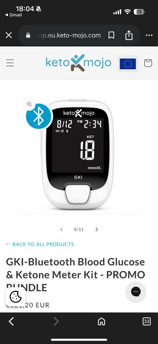 Keto-mojo апарат за измерване на кетони и кръвна захар