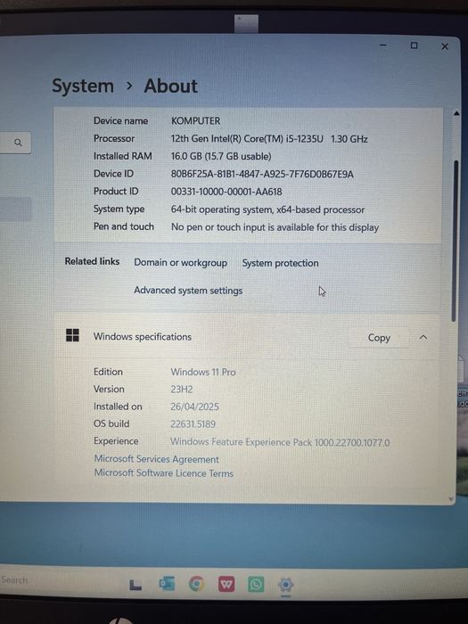 Ноутбук HP, 16 ГБ ОЗУ