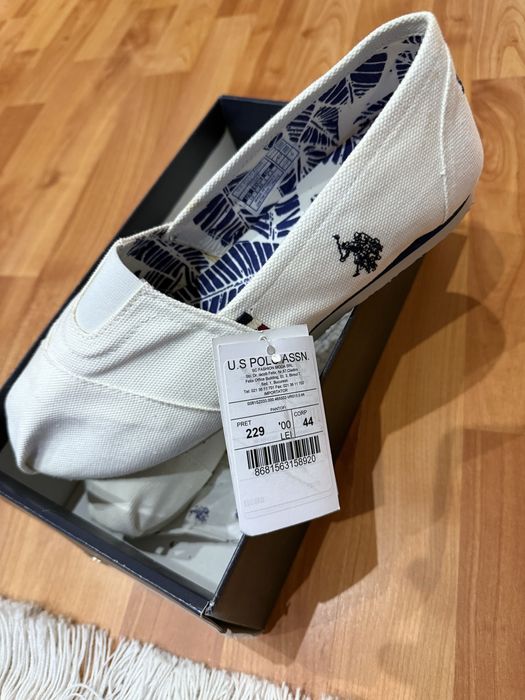 Mocasini us Polo  albi marimea 44