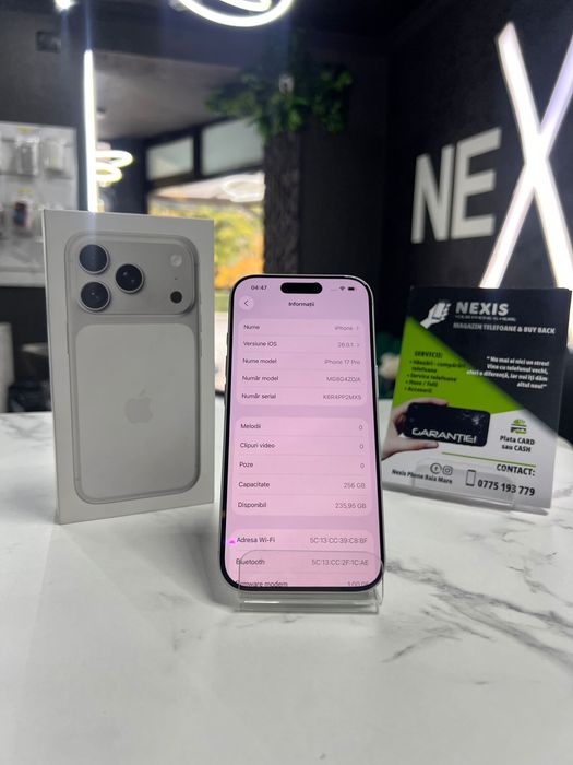 Magazin Telefoane Nexis Iphone 17 Pro Silver 256 Gb