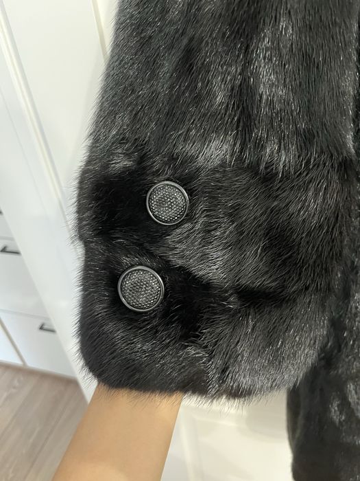 Норковая шуба черная