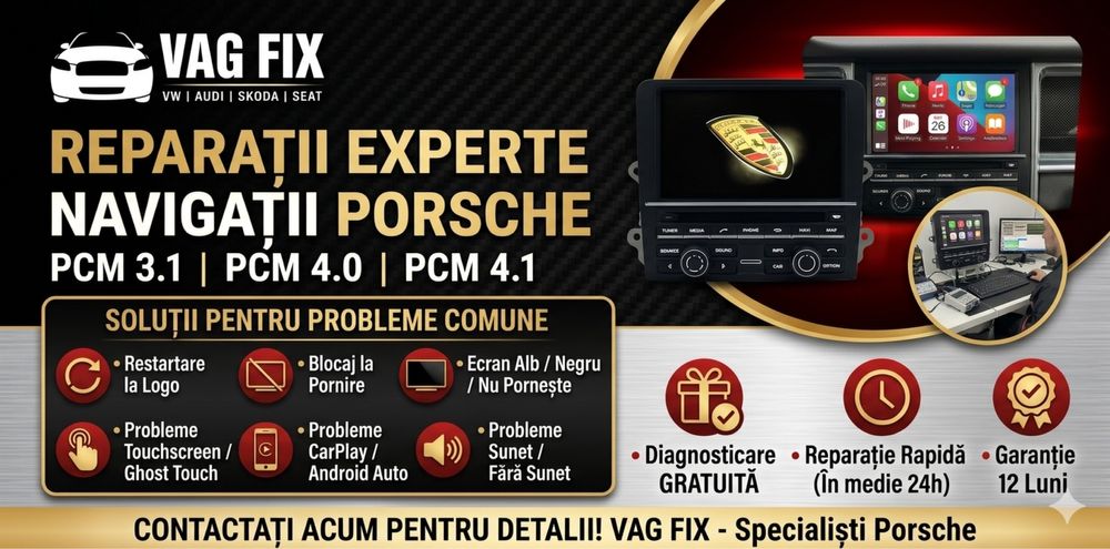 Reparatii navigatii Porsche PCM Cayenne, Panamera, 911, Macan