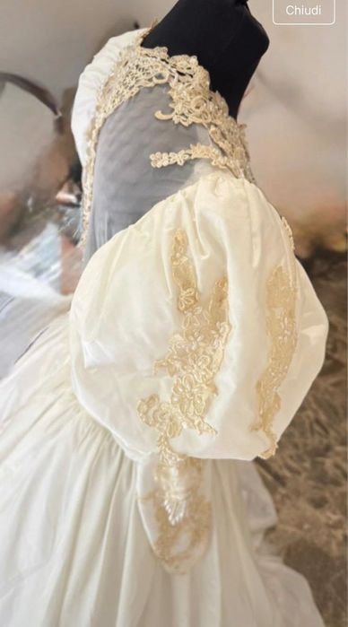 Rochie de Mireasă Vintage Autentică, Anii '80, "Creation" (Made in Belgium)