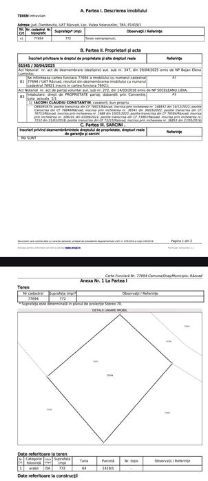 Loturi teren intravilan construibil Valea Voievozilor-aleea Mănăstirii