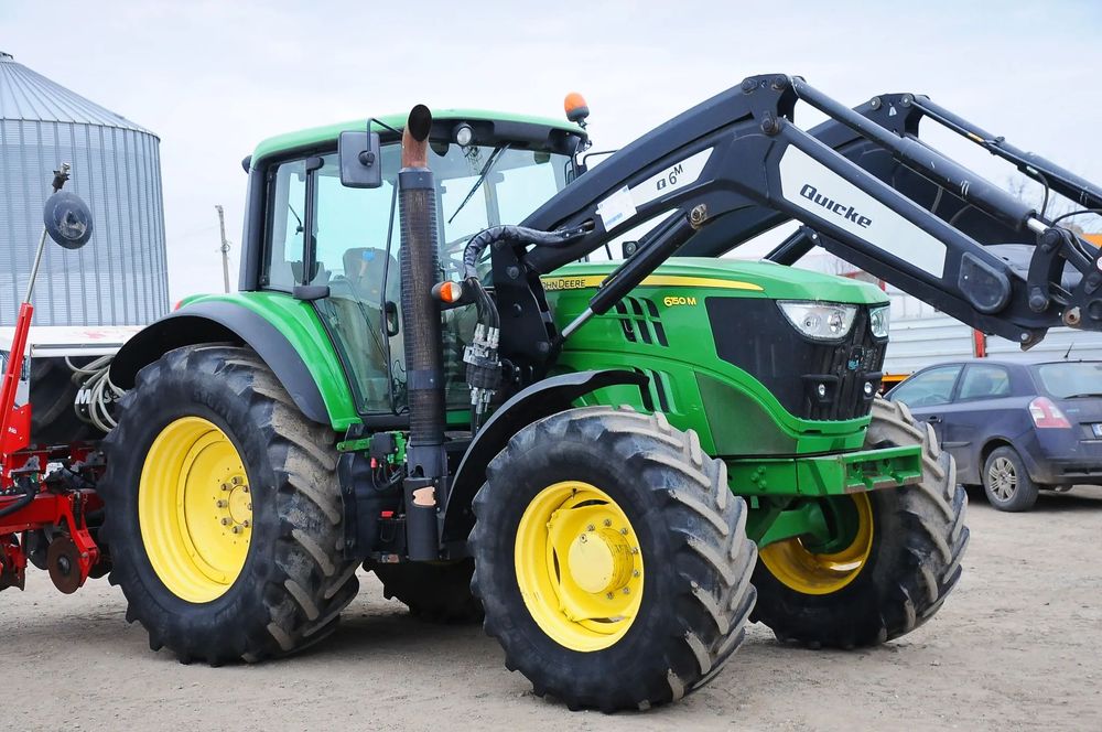 John Deere 6150M Tractor cu incarcator frontal lame si cupa an 2016 150 CP 4x4 Powershift 6.460 ore AC, carte de identitate RAR
