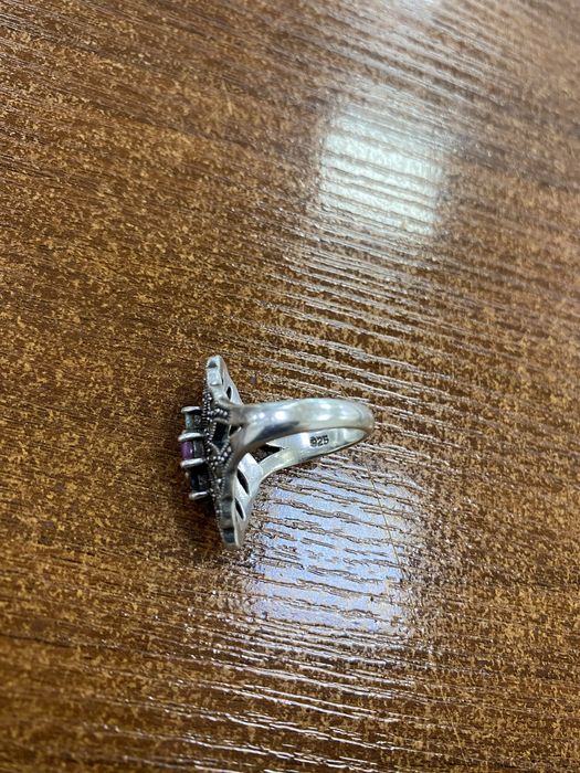 Серебрянный набор: браслет, кольцо, серьги, кулон